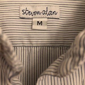 Steven Alan blue/grey/white striped button down (size M)